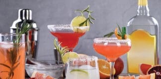 Drinks And Cocktails With Tequila Based Different Citrus Fruits