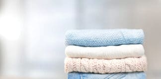 Stack Of Clothes Empty Copy Space.