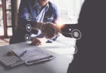 Close Up Agency Shaking Hand For Loan Credit Financial, Lease And Rental Concept