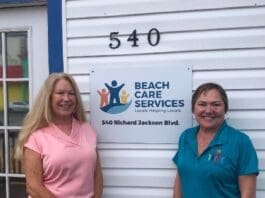 Beach Care Services Donna Cherry Left And Christine Bennett Volunteer