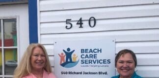 Beach Care Services Donna Cherry Left And Christine Bennett Volunteer