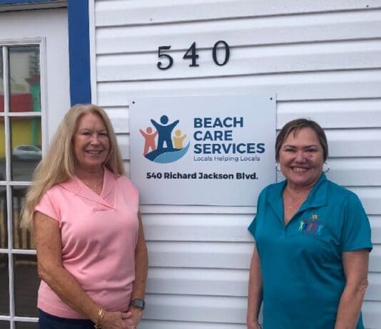 A Call for Help from Beach Care Services Beach Care Services Donna Cherry Left And Christine Bennett Volunteer