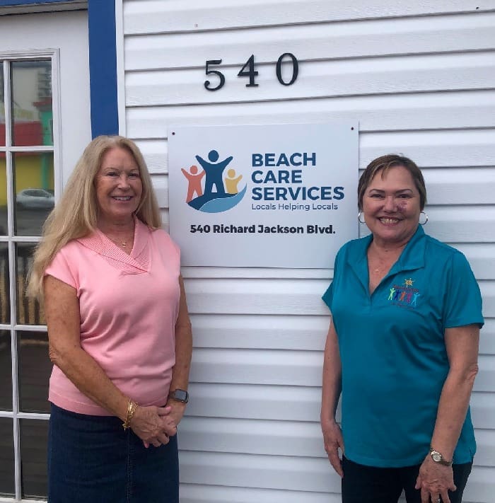 Beach Care Services Donna Cherry Left And Christine Bennett Volunteer