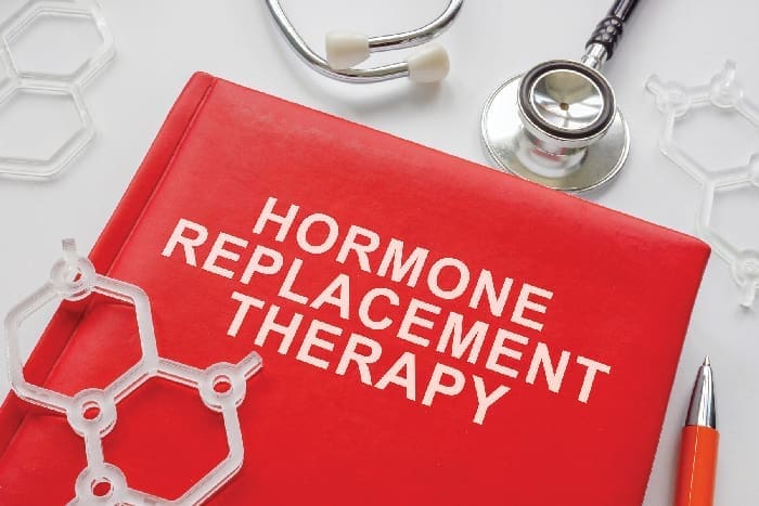 Book About Hormone Replacement Therapy And Molecule Models.